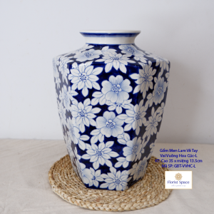 Bình Gốm - Vai Vuông Hoa Cúc-GSO